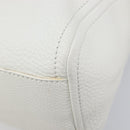 CELINE Hand Bag Leather White Gold Auth 205212A-17