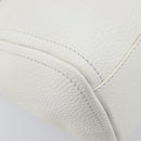 CELINE Hand Bag Leather White Gold Auth 205212A-18