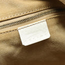 CELINE Hand Bag Leather White Gold Auth 205212A-24