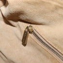 CELINE Hand Bag Leather White Gold Auth 205212A-27
