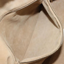 CELINE Hand Bag Leather White Gold Auth 205212A-28