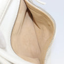 CELINE Hand Bag Leather White Gold Auth 205212A-29