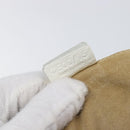 CELINE Hand Bag Leather White Gold Auth 205212A-12