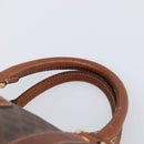 CELINE Macadam Canvas Boston Bag PVC Leather Brown Gold Auth 205213V-14