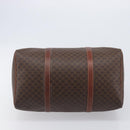 CELINE Macadam Canvas Boston Bag PVC Leather Brown Gold Auth 205213V-5