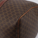 CELINE Macadam Canvas Boston Bag PVC Leather Brown Gold Auth 205213V-15