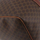 CELINE Macadam Canvas Boston Bag PVC Leather Brown Gold Auth 205213V-16