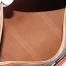 CELINE Macadam Canvas Boston Bag PVC Leather Brown Gold Auth 205213V-11
