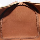 CELINE Macadam Canvas Boston Bag PVC Leather Brown Gold Auth 205213V-23