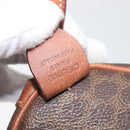 CELINE Macadam Canvas Boston Bag PVC Leather Brown Gold Auth 205213V-12