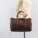 CELINE Macadam Canvas Boston Bag PVC Leather Brown Gold Auth 205213V-24