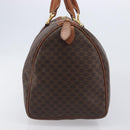 CELINE Macadam Canvas Boston Bag PVC Leather Brown Gold Auth 205213V-3