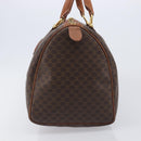 CELINE Macadam Canvas Boston Bag PVC Leather Brown Gold Auth 205213V-4