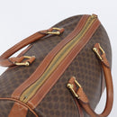 CELINE Macadam Canvas Boston Bag PVC Leather Brown Gold Auth 205213V-6