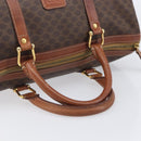 CELINE Macadam Canvas Boston Bag PVC Leather Brown Gold Auth 205213V-8