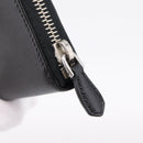 PRADA Long Wallet Saffiano leather Black Silver Auth 205215V-8