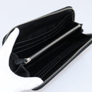 PRADA Long Wallet Saffiano leather Black Silver Auth 205215V-9