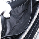 PRADA Long Wallet Saffiano leather Black Silver Auth 205215V-19