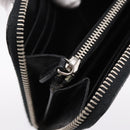 PRADA Long Wallet Saffiano leather Black Silver Auth 205215V-20