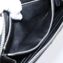 PRADA Long Wallet Saffiano leather Black Silver Auth 205215V-11