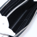 PRADA Long Wallet Saffiano leather Black Silver Auth 205215V-21