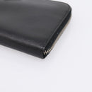 PRADA Long Wallet Saffiano leather Black Silver Auth 205215V-7