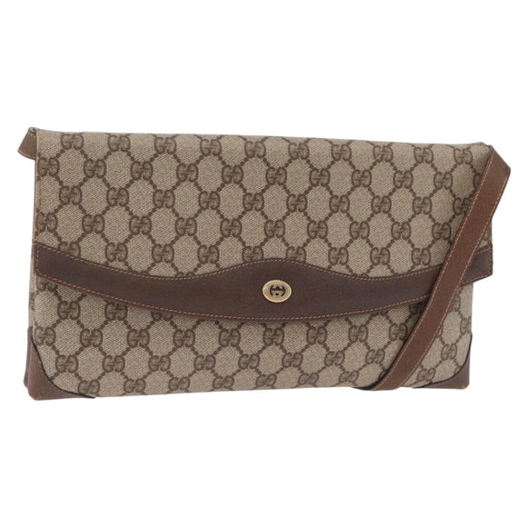 GUCCI GG Supreme Shoulder Bag PVC Beige Gold 56 02 504 Auth 205220