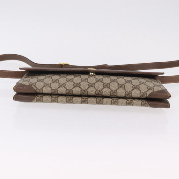 GUCCI GG Supreme Shoulder Bag PVC Beige Gold 56 02 504 Auth 205220