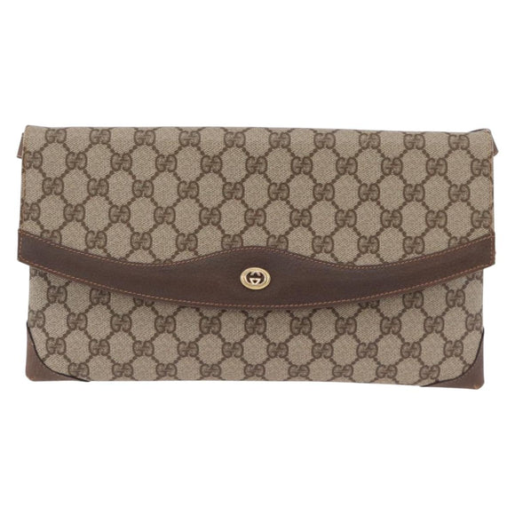 GUCCI GG Supreme Shoulder Bag PVC Beige Gold 56 02 504 Auth 205220