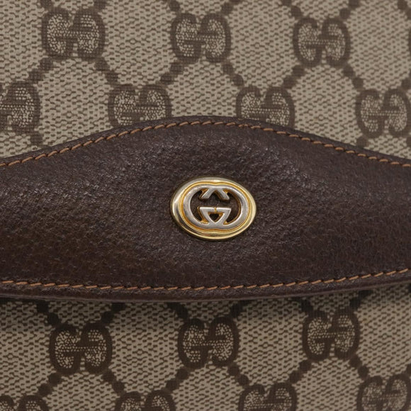 GUCCI GG Supreme Shoulder Bag PVC Beige Gold 56 02 504 Auth 205220