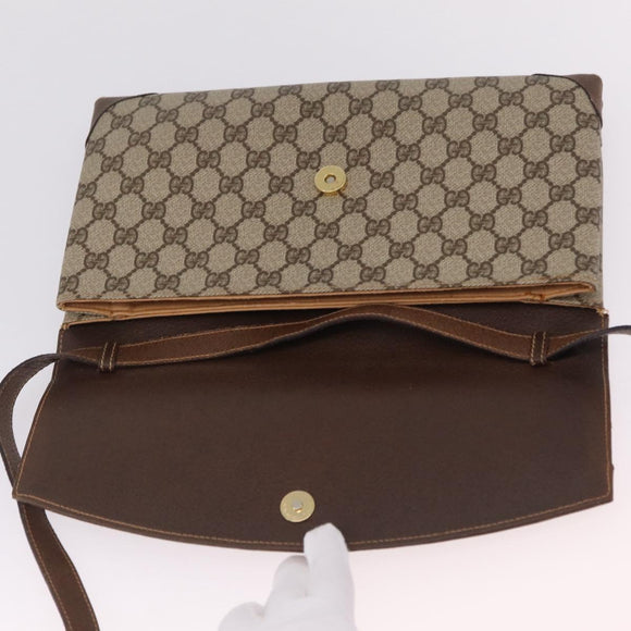 GUCCI GG Supreme Shoulder Bag PVC Beige Gold 56 02 504 Auth 205220