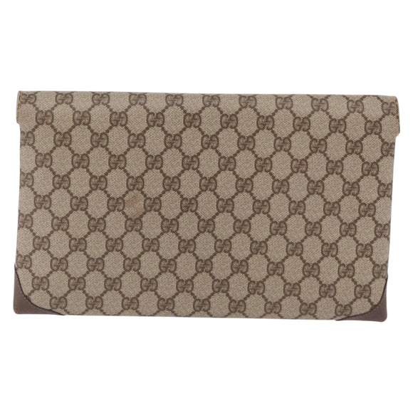 GUCCI GG Supreme Shoulder Bag PVC Beige Gold 56 02 504 Auth 205220