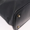 GUCCI Bamboo Hand Bag Leather 2way Black Gold 000 904 0290 Auth 205223-12