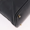 GUCCI Bamboo Hand Bag Leather 2way Black Gold 000 904 0290 Auth 205223-14
