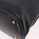 GUCCI Bamboo Hand Bag Leather 2way Black Gold 000 904 0290 Auth 205223-15