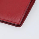 PRADA Bifold Wallet Saffiano leather Red Gold Auth 205224A-15