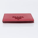PRADA Bifold Wallet Saffiano leather Red Gold Auth 205224A-6