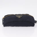 PRADA Waist bag Nylon Navy Gold Auth 205227-11
