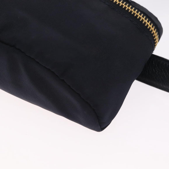 PRADA Waist bag Nylon Navy Gold Auth 205227