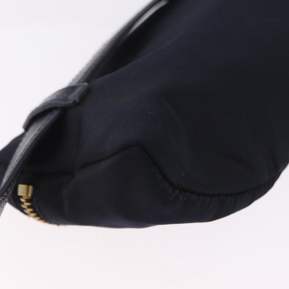 PRADA Waist bag Nylon Navy Gold Auth 205227