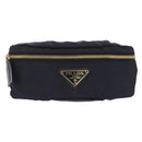 PRADA Waist bag Nylon Navy Gold Auth 205227-2