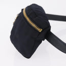PRADA Waist bag Nylon Navy Gold Auth 205227-4