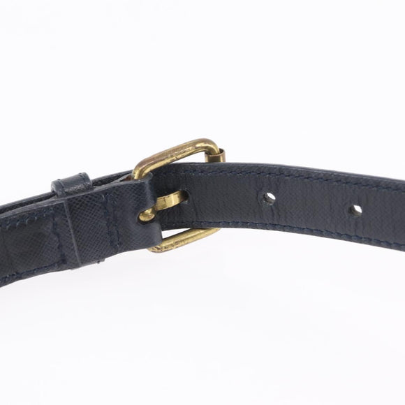 PRADA Waist bag Nylon Navy Gold Auth 205227