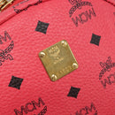MCM Vicetos Logogram Backpack Leather Pink Gold Auth 205228-19