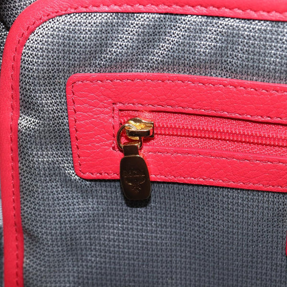 MCM Vicetos Logogram Backpack Leather Pink Gold Auth 205228