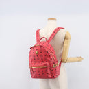 MCM Vicetos Logogram Backpack Leather Pink Gold Auth 205228-29