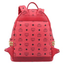 MCM Vicetos Logogram Backpack Leather Pink Gold Auth 205228-3