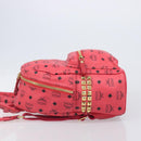 MCM Vicetos Logogram Backpack Leather Pink Gold Auth 205228-5