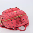 MCM Vicetos Logogram Backpack Leather Pink Gold Auth 205228-6