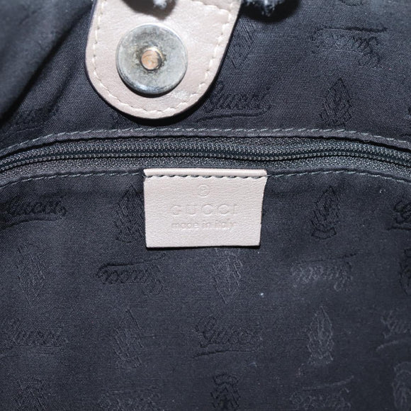 GUCCI GG Canvas Guccissima Tote Bag Leather Gray Gold 211944 Auth 205229V